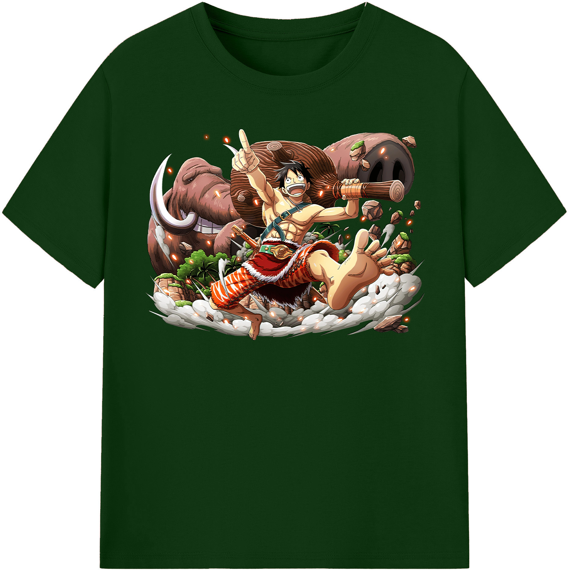 ワンピース モンキー・D・ルフィ ONE PIECE Monkey D. Luffy 綿100％半袖Tシャツ（フロントプリント）